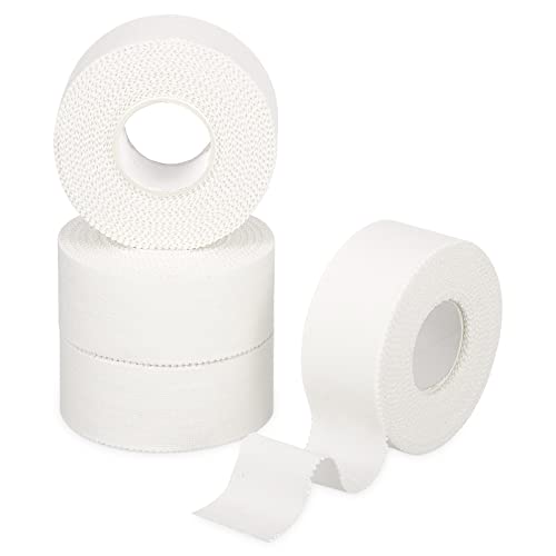 Xinstroe 4 Rollen Sport Tapes, 2,5cmx10m Sporttape Sport Tapeverband Selbstklebende Sportbandage für Fußball Klettern Alle Sportarten(Weiß)