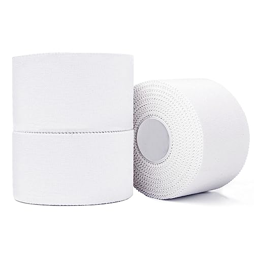 ADMITRY 3 Rollen Sporttape, 3,8cmx10m Weiß Tape Sport Tapeverband Fingertape,Hypoallergenes Tapes Medizinische Klebebänder für Fußball Volleyball Klettern Bjj