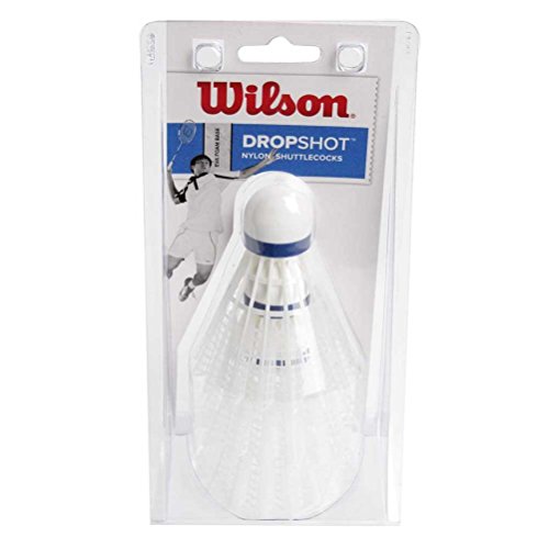 Wilson Badminton-Ball, Dropshot Shuttlecocks, 3-er Pack, Weiß, Kunststoff/Naturkork, WRT6048WH
